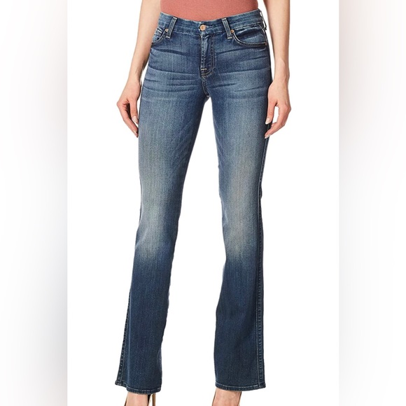 7 for all Mankind “A” Pocket Mid Rise Boot Cut Jeans with embellished Pocket 28T - Picture 15 of 15